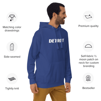 'Detroit' Hoodie (Racing Font) | Unisex Premium - Circumspice Michigan