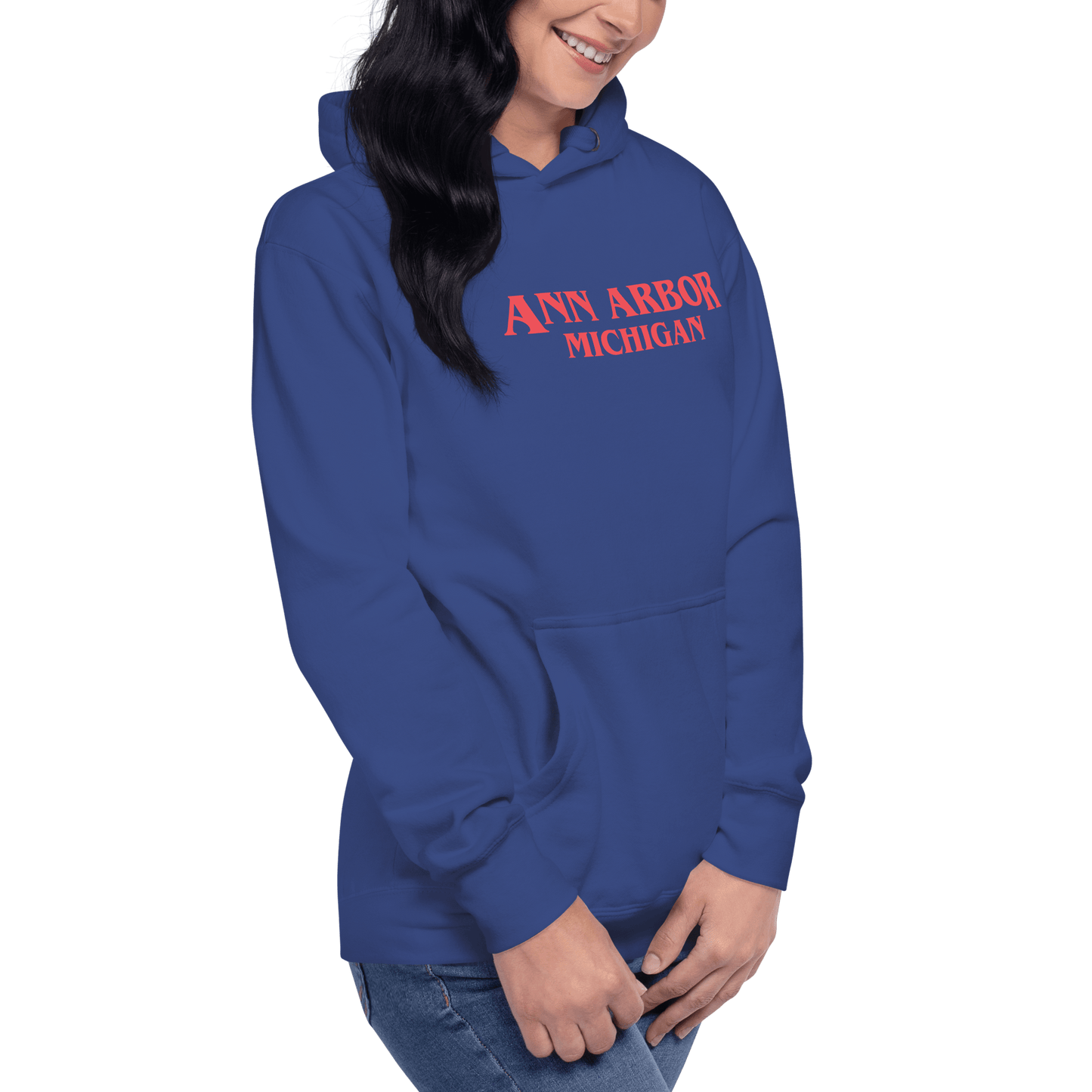 'Ann Arbor Michigan' Unisex Premium Hoodie (1980s Drama Parody)