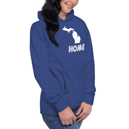 Michigan 'Home' Unisex Premium Hoodie (1970s Audiophile Font w/MI Outline)