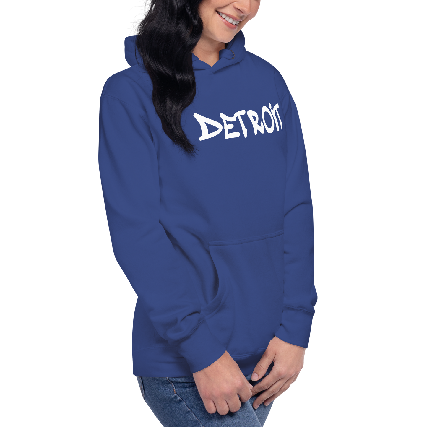 'Detroit' Unisex Premium Hoodie (1980s Hip Hop Font)