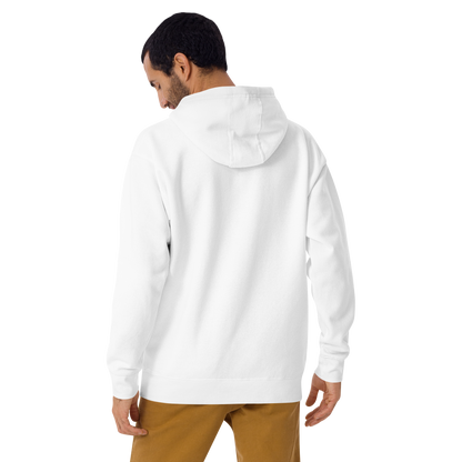 'Ann Arbor EST 1824' Unisex Premium Hoodie (Gold Type w/USA Flag Outline)