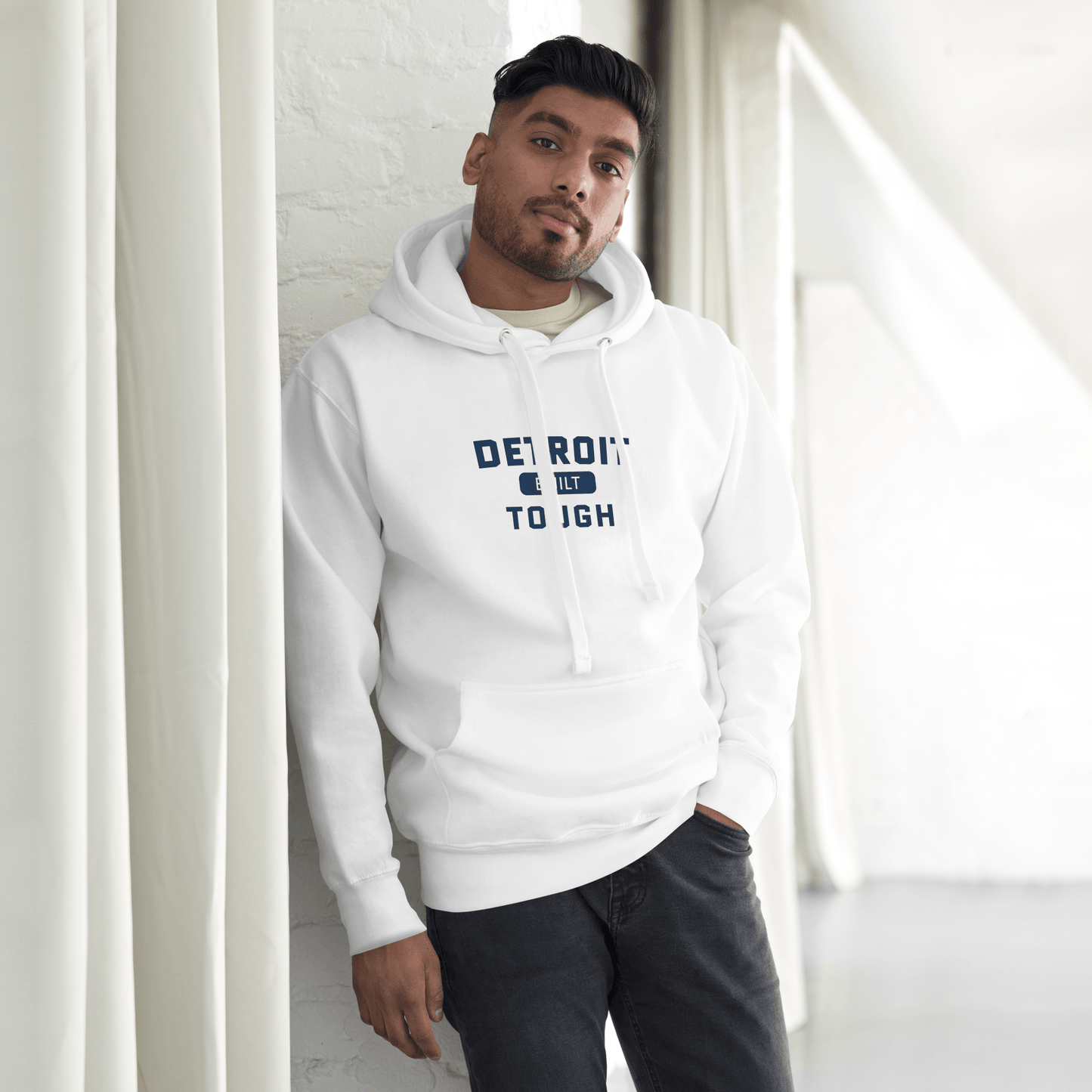 'Built Detroit Tough' Hoodie | Unisex Premium - Circumspice Michigan