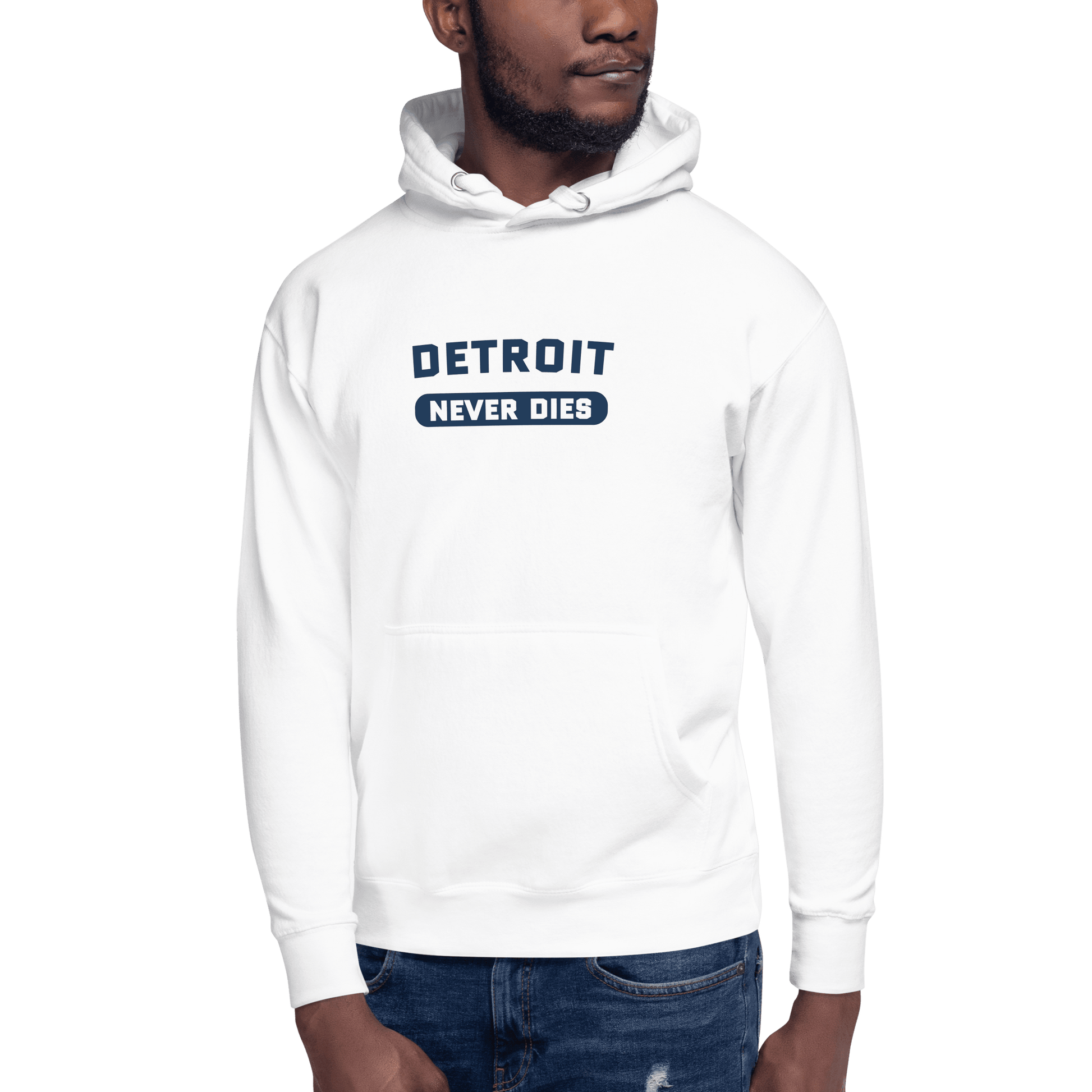 'Detroit Never Dies' Hoodie | Unisex Premium - Circumspice Michigan