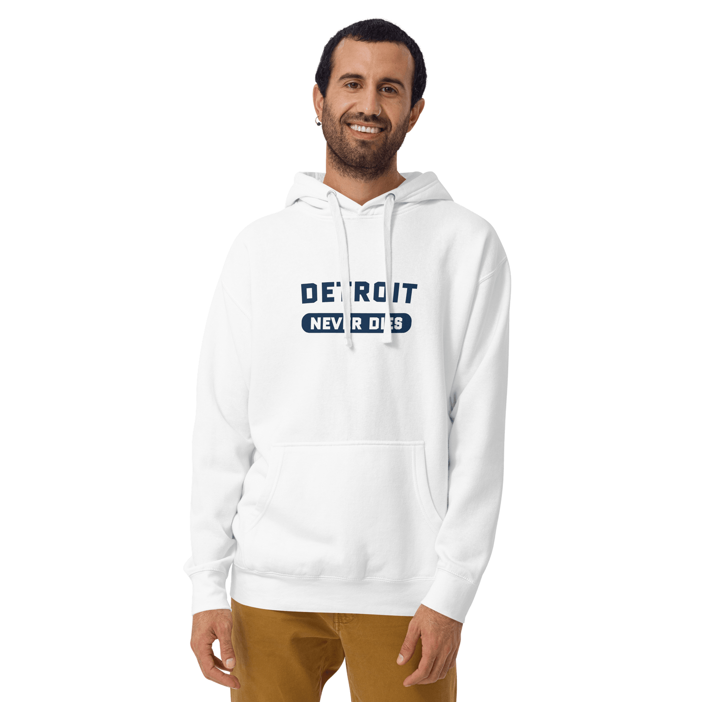 'Detroit Never Dies' Hoodie | Unisex Premium - Circumspice Michigan