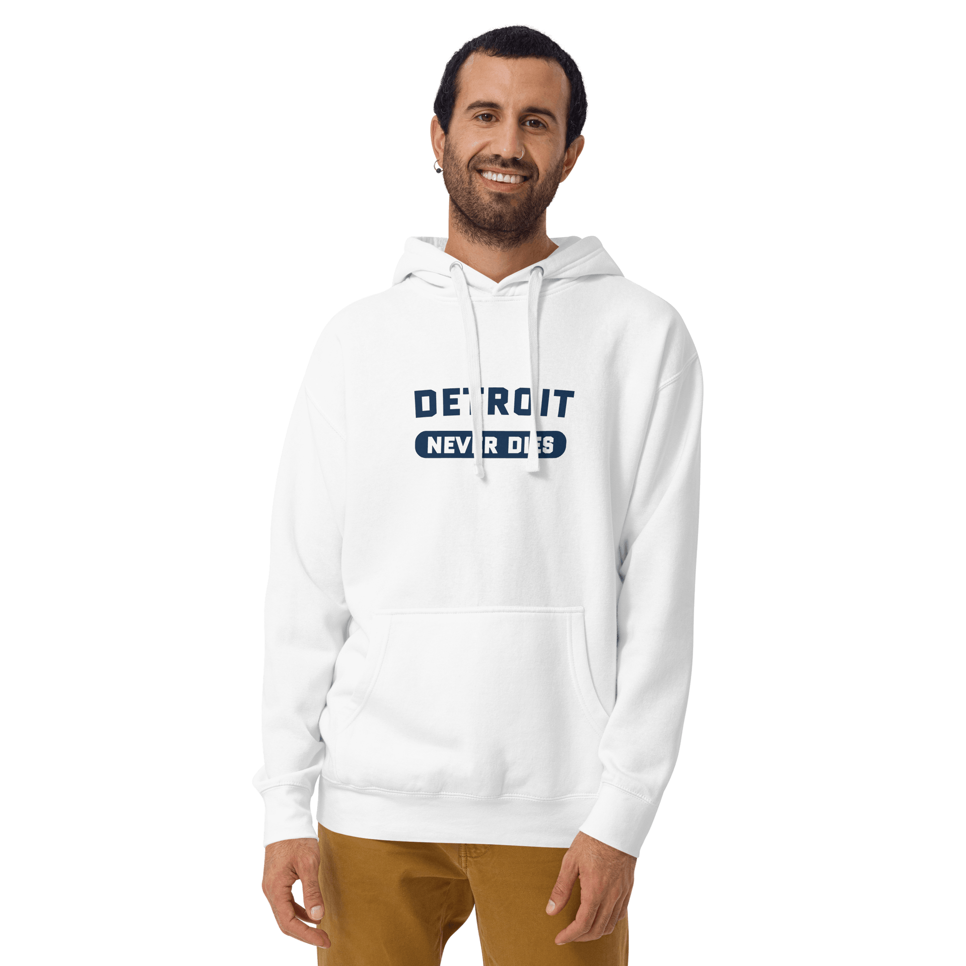 'Detroit Never Dies' Hoodie | Unisex Premium - Circumspice Michigan