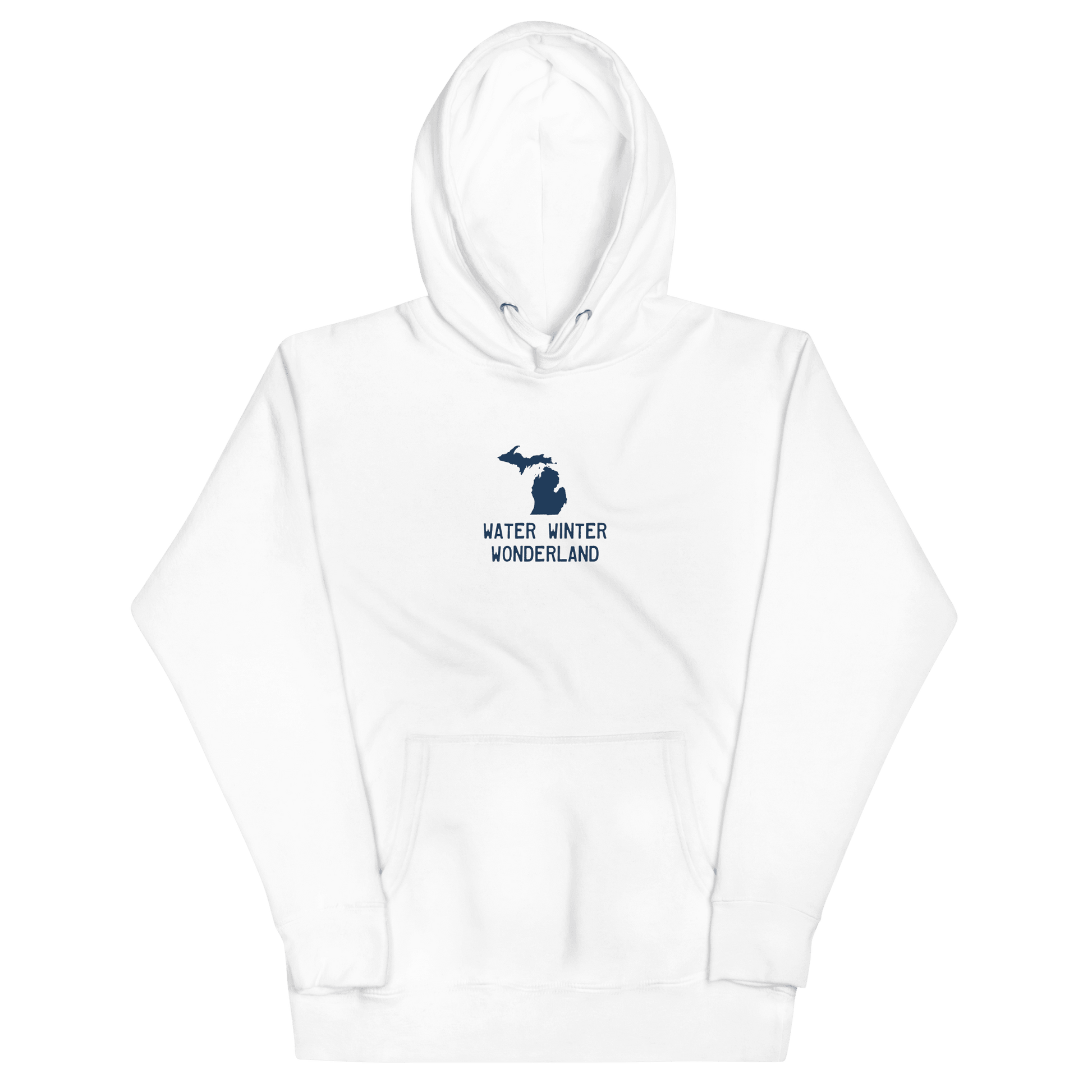 'Water Winter Wonderland' Hoodie (w/Michigan Outline) | Unisex Premium - Circumspice Michigan