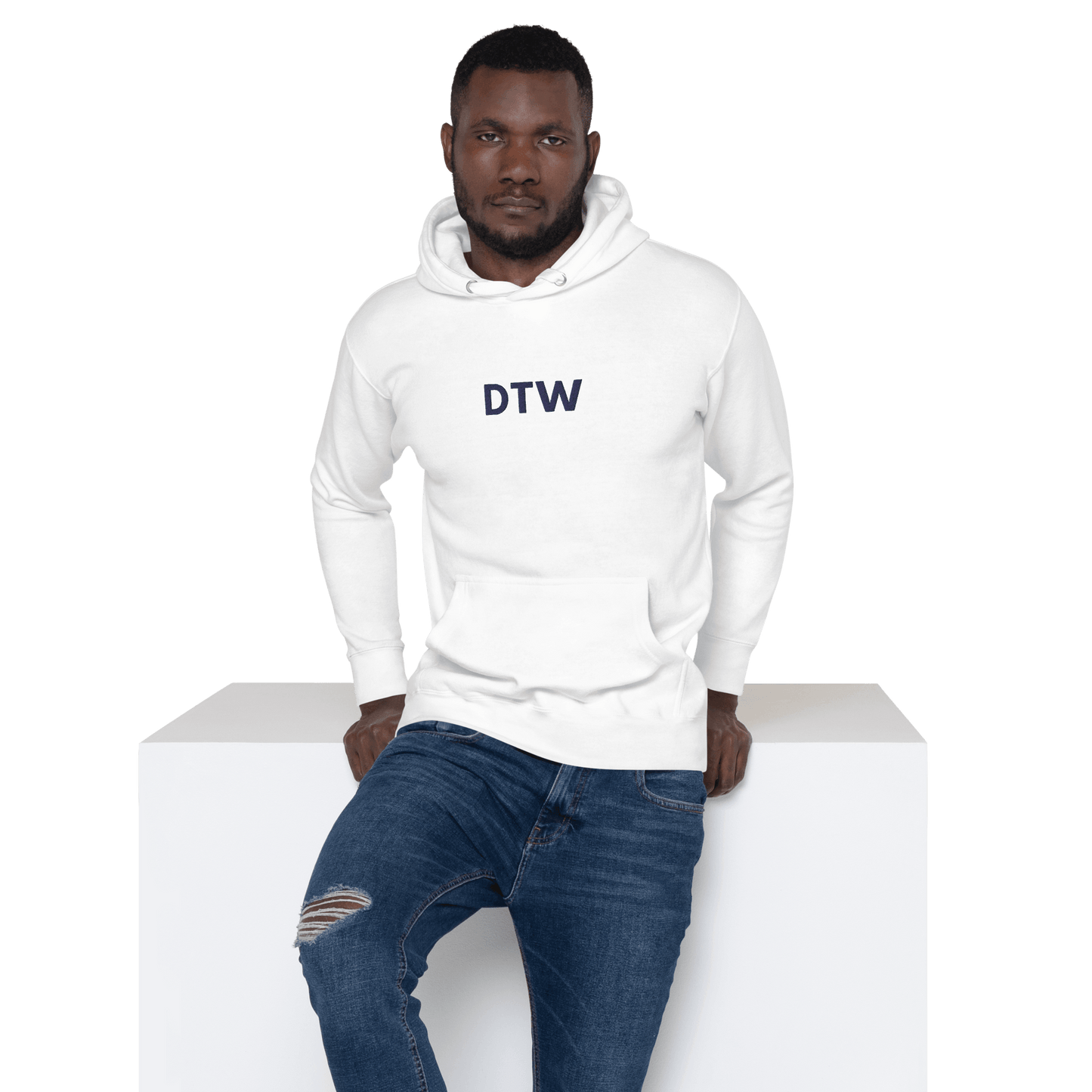 Detroit 'DTW' Premium Hoodie |  Unisex Embroidered - Circumspice Michigan