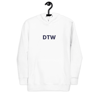 Detroit 'DTW' Premium Hoodie |  Unisex Embroidered - Circumspice Michigan