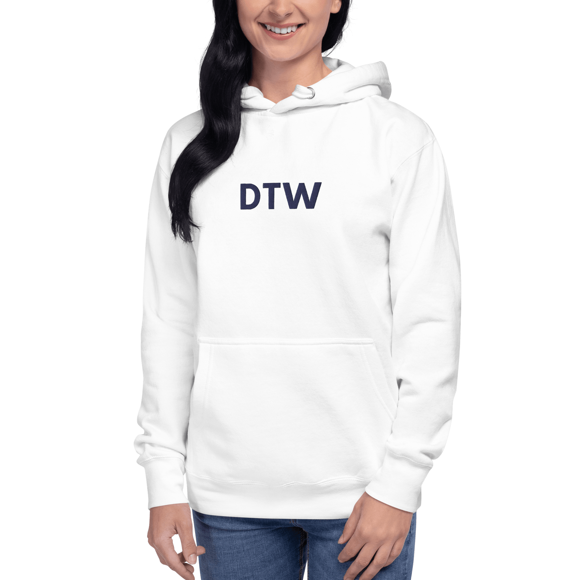 Detroit 'DTW' Premium Hoodie |  Unisex Embroidered - Circumspice Michigan