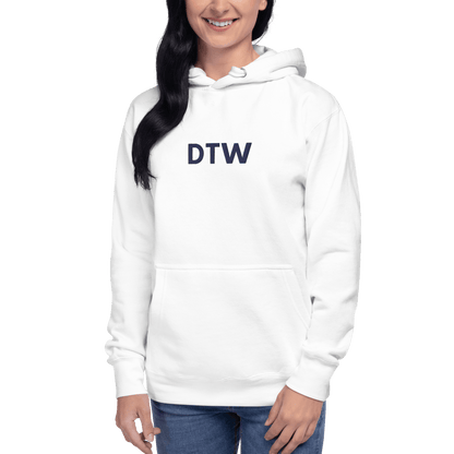 Detroit 'DTW' Premium Hoodie |  Unisex Embroidered - Circumspice Michigan