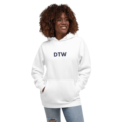 Detroit 'DTW' Premium Hoodie |  Unisex Embroidered - Circumspice Michigan