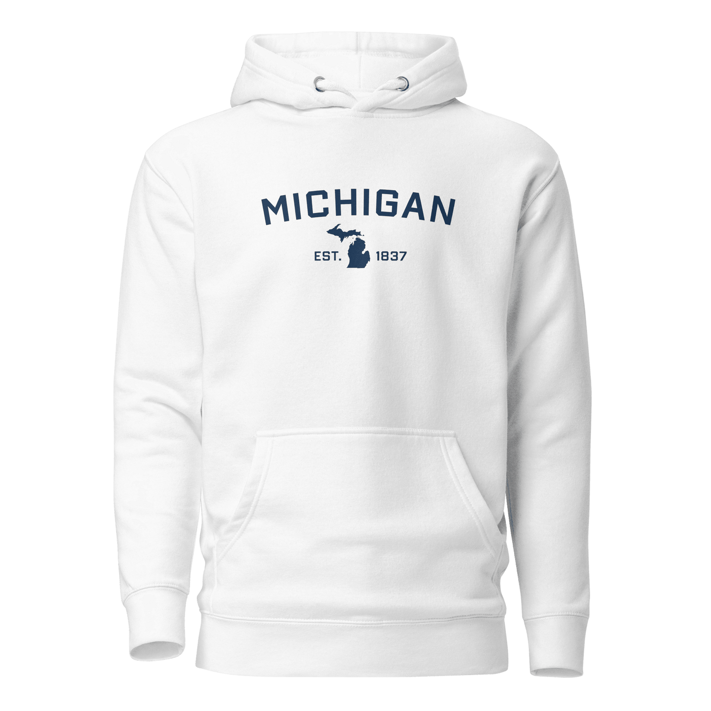 'Michigan EST 1837' Hoodie (w/ Michigan Outline) | Unisex Premium - Circumspice Michigan