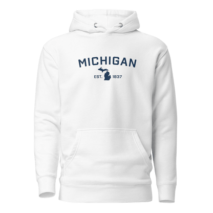 'Michigan EST 1837' Hoodie (w/ Michigan Outline) | Unisex Premium - Circumspice Michigan