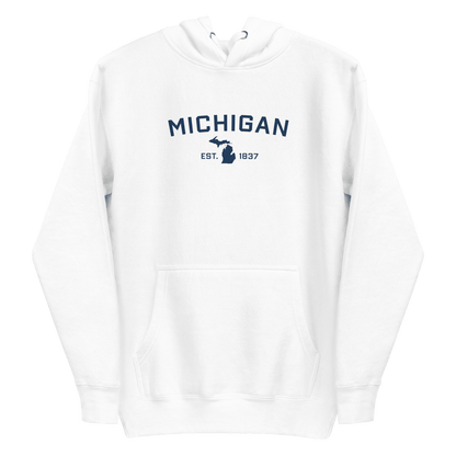 'Michigan EST 1837' Hoodie (w/ Michigan Outline) | Unisex Premium - Circumspice Michigan