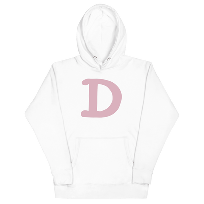 Detroit 'Old French D' Hoodie (Pink Full Body Outline) | Unisex Premium - Circumspice Michigan