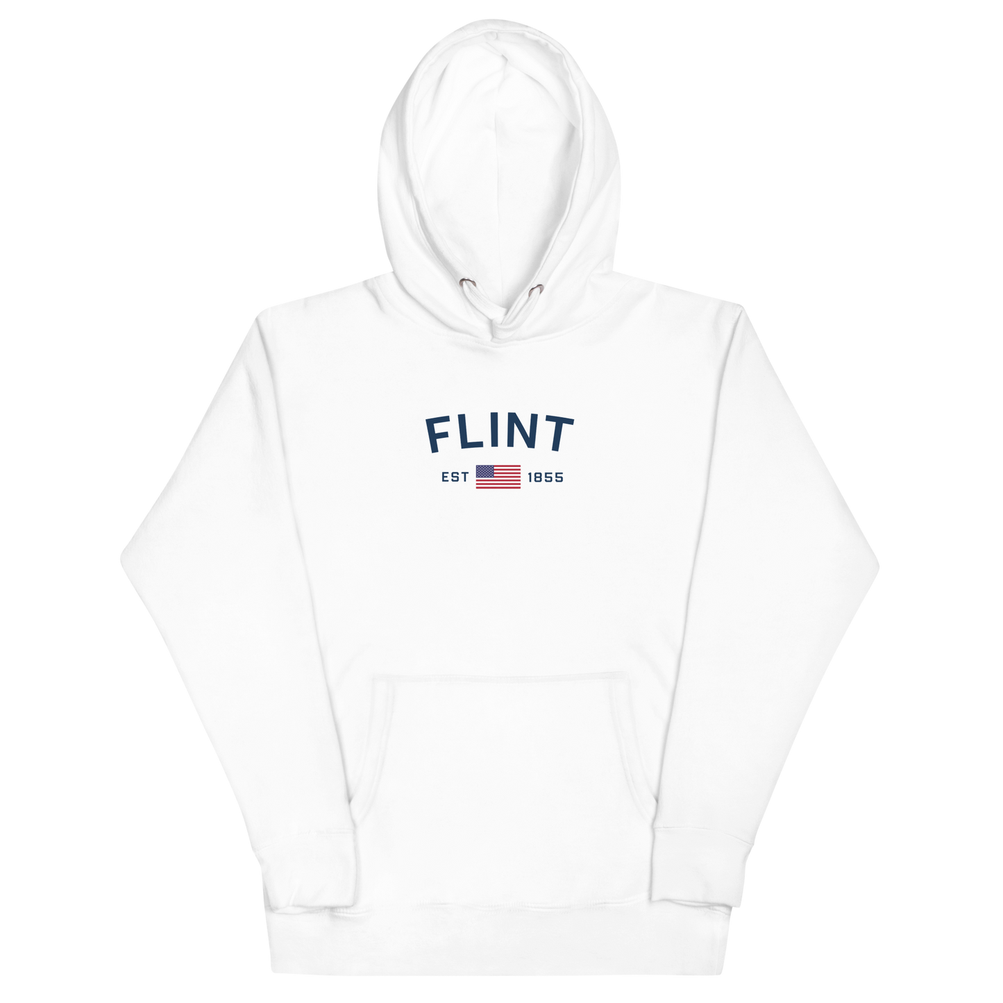 'Flint EST 1855' Unisex Premium Hoodie (w/ USA Flag Outline)