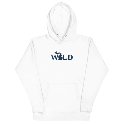 Michigan 'Wild' Hoodie (Woodcut Font w/ MI Outline) | Unisex Premium - Circumspice Michigan