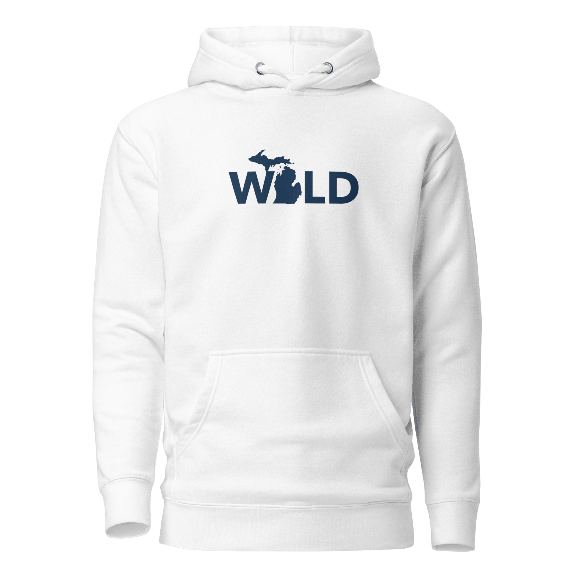 Michigan 'Wild' Hoodie (Geometric Sans Font w/ MI Outline) | Unisex Premium - Circumspice Michigan