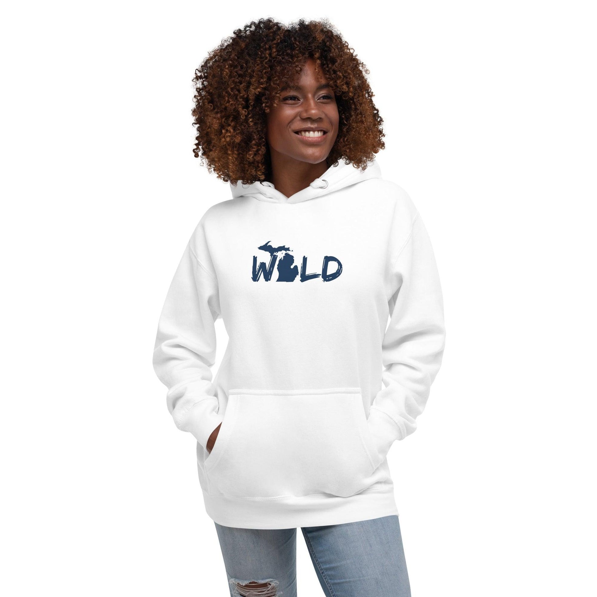 Michigan 'Wild' Hoodie (Paintbrush Font w/ MI Outline) | Unisex Premium - Circumspice Michigan