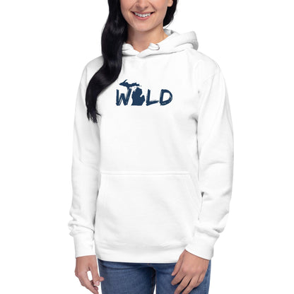 Michigan 'Wild' Hoodie (Paintbrush Font w/ MI Outline) | Unisex Premium - Circumspice Michigan