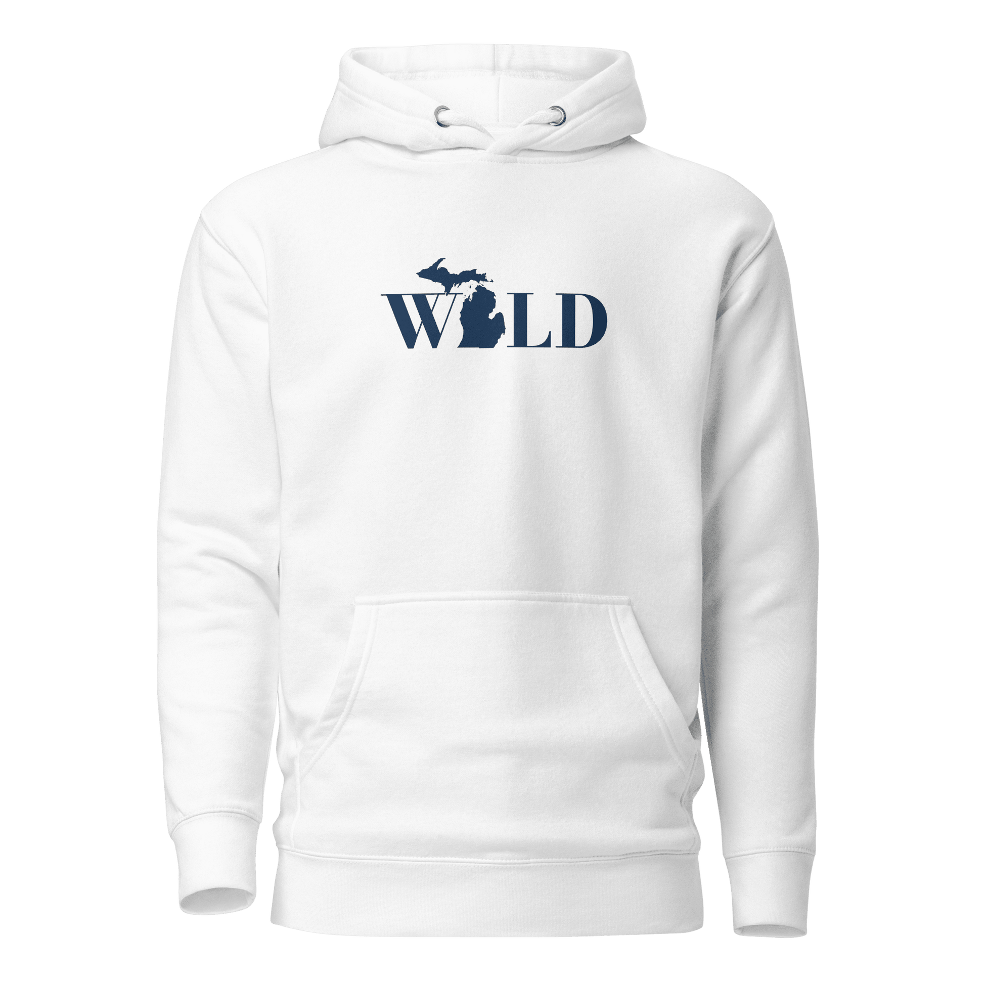 Michigan 'Wild' Hoodie (Didone Font w/ MI Outline) | Unisex Premium - Circumspice Michigan