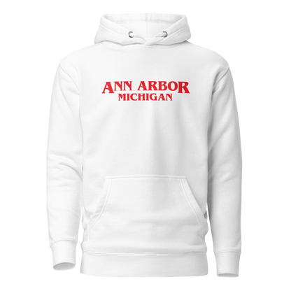 'Ann Arbor Michigan' Unisex Premium Hoodie (1980s Drama Parody)