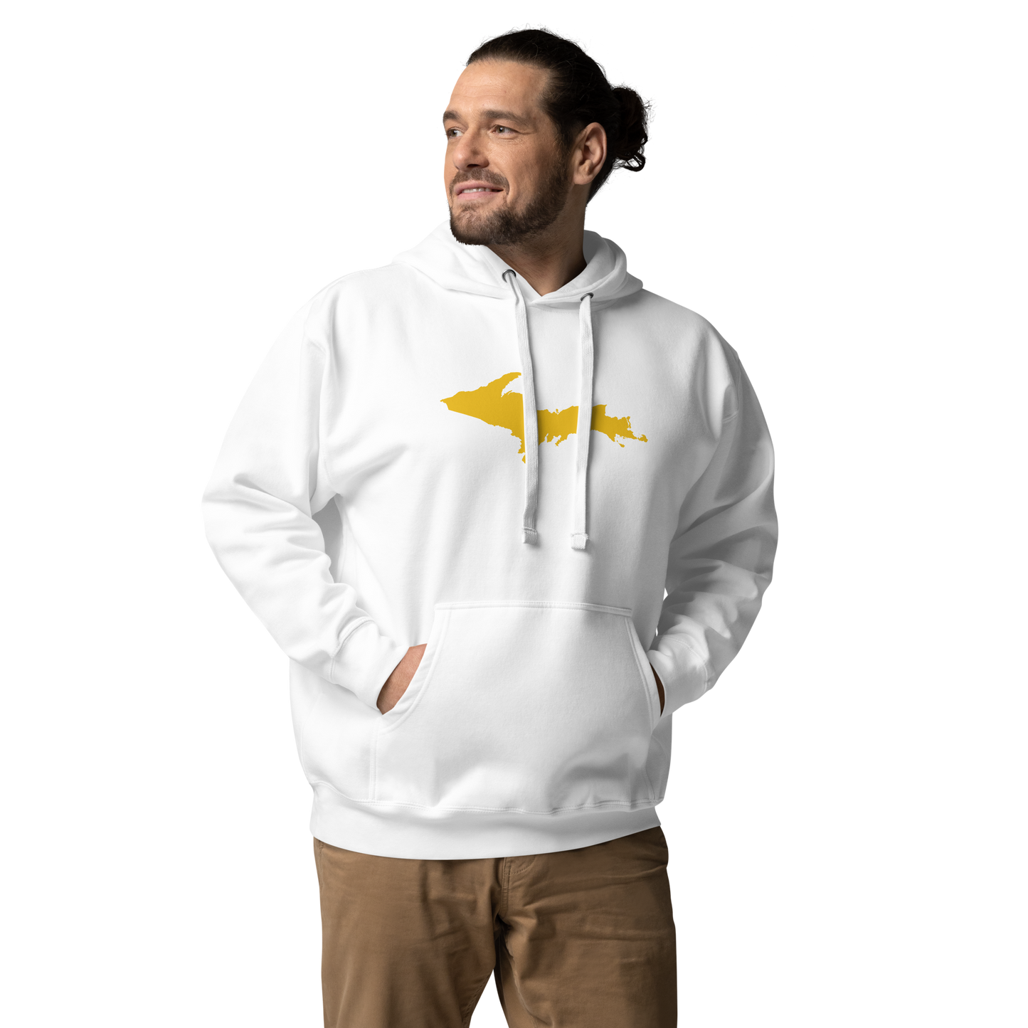 Upper Peninsula Hoodie (w/ Gold UP Outline) | Unisex Premium