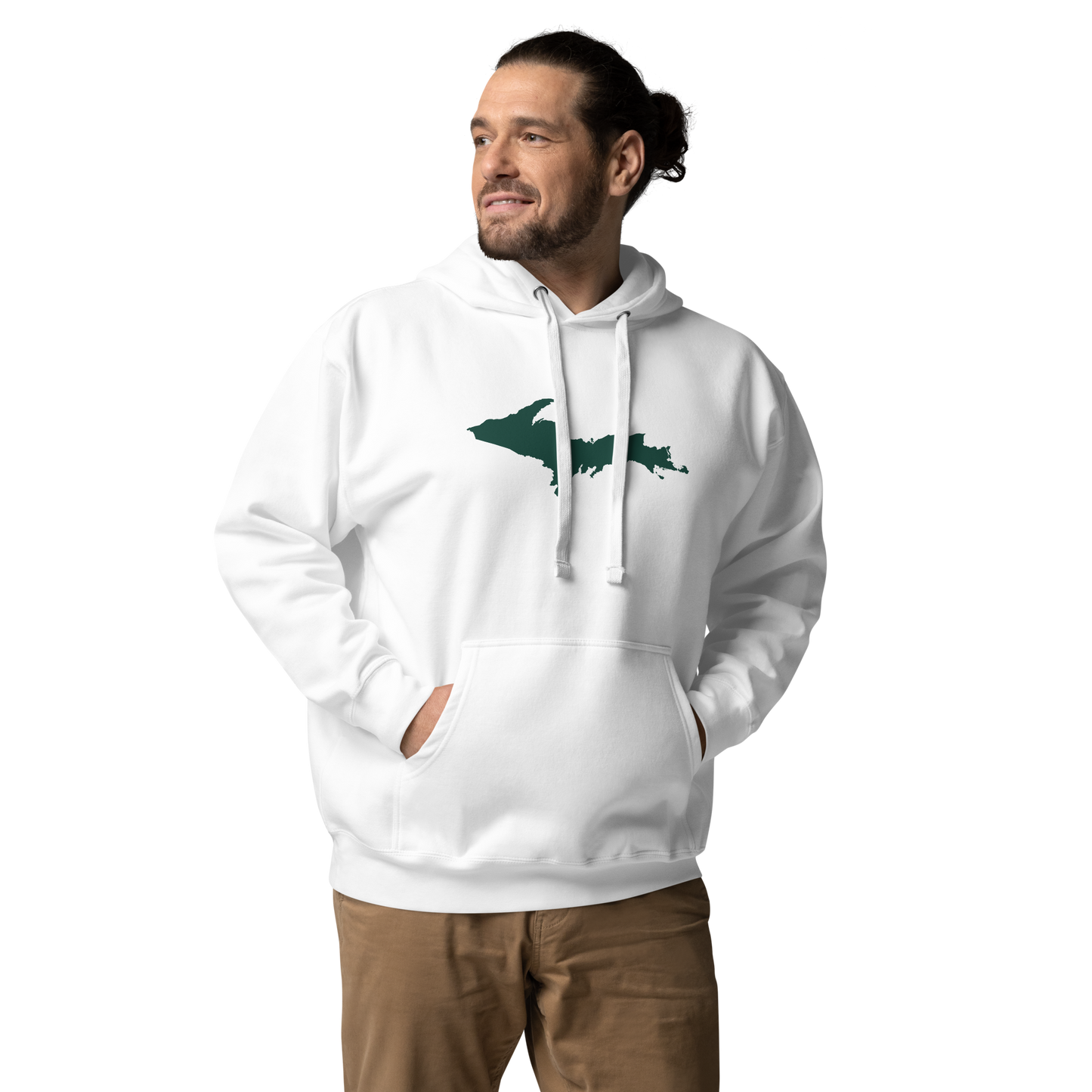 Michigan Upper Peninsula Hoodie (w/ Green UP Outline) | Unisex Premium