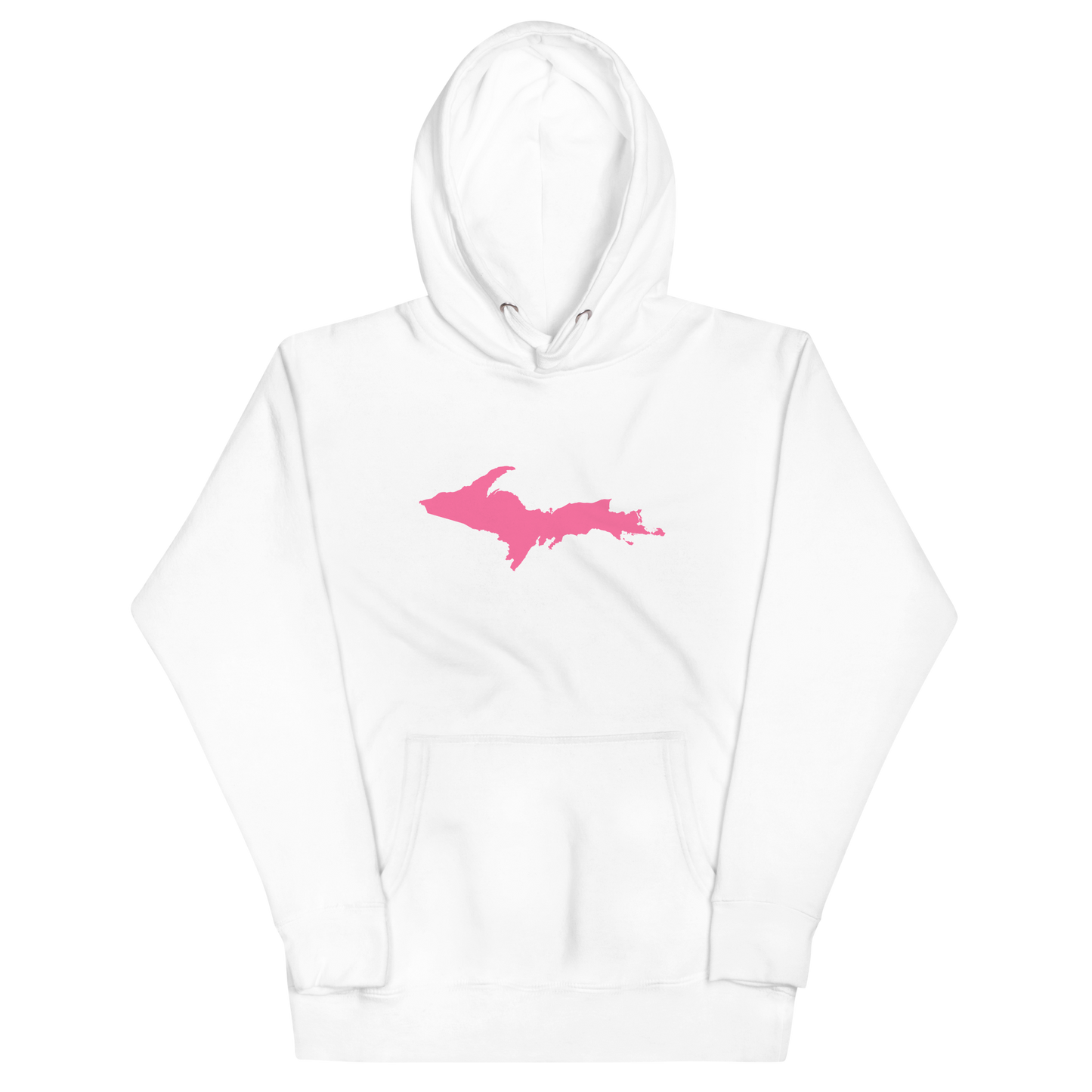 Michigan Upper Peninsula Hoodie (w/ Pink UP Outline) | Unisex Premium