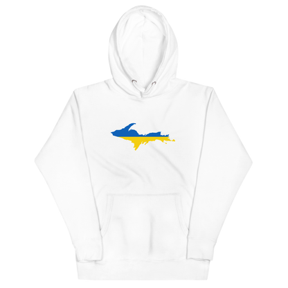 Michigan Upper Peninsula Hoodie (w/ UP Ukraine Flag Outline) | Unisex Premium