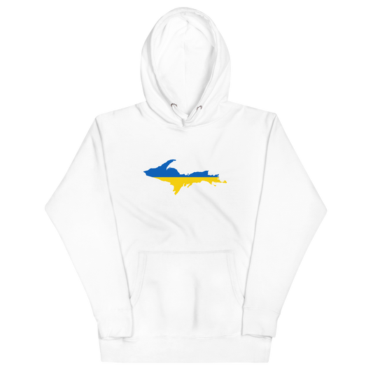 Michigan Upper Peninsula Hoodie (w/ UP Ukraine Flag Outline) | Unisex Premium