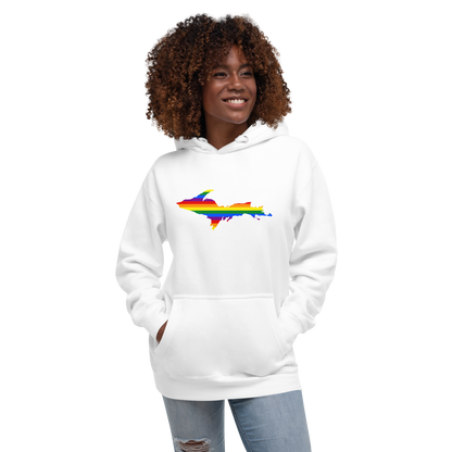 Michigan Upper Peninsula Hoodie (w/ UP Pride Flag Outline) | Unisex Premium