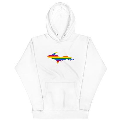 Michigan Upper Peninsula Hoodie (w/ UP Pride Flag Outline) | Unisex Premium