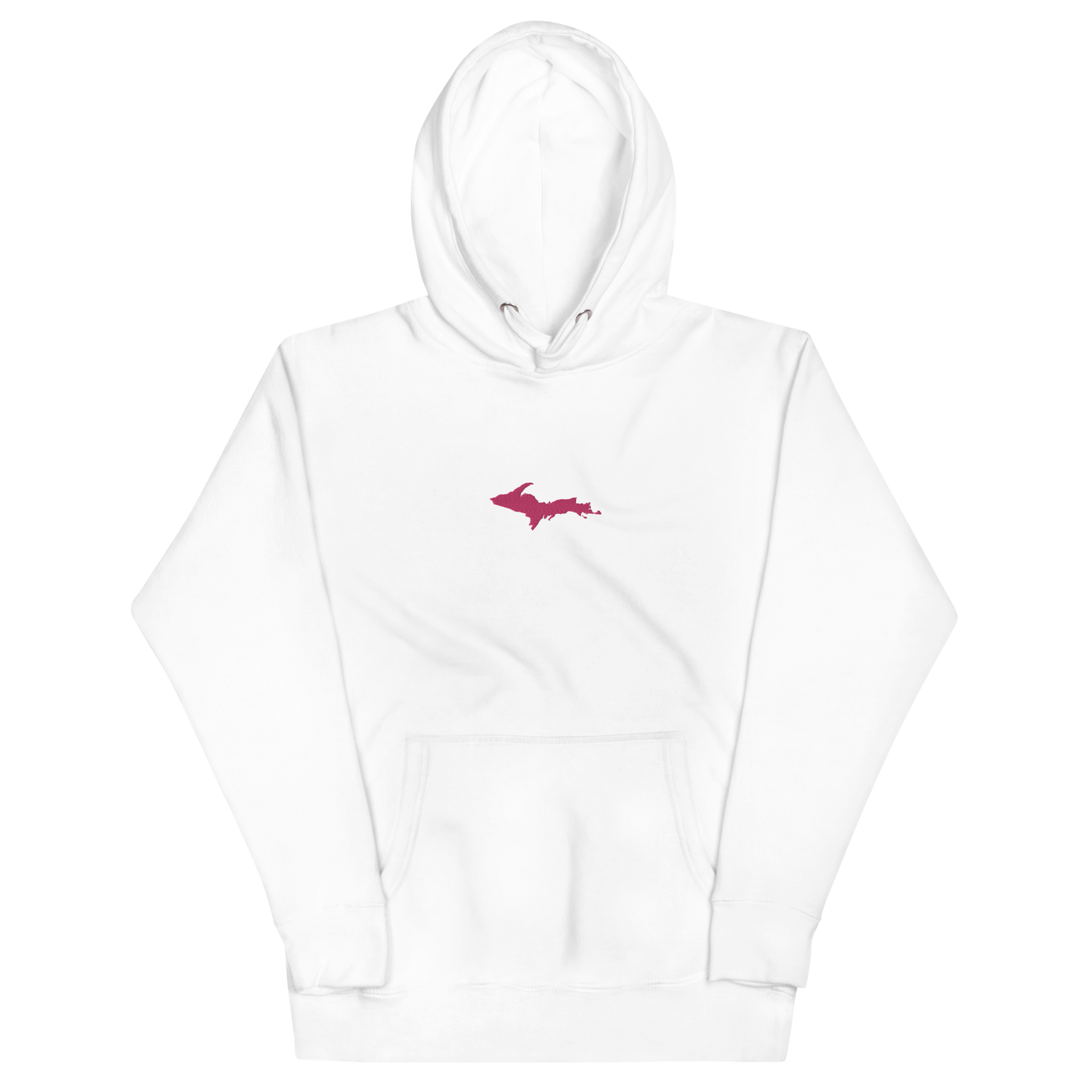 Michigan Upper Peninsula Hoodie (w/ Embroidered Pink UP Outline) | Unisex Premium