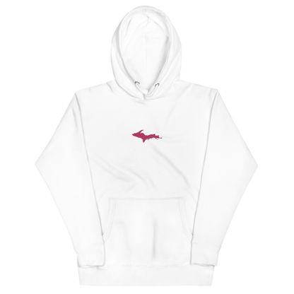 Michigan Upper Peninsula Hoodie (w/ Embroidered Pink UP Outline) | Unisex Premium