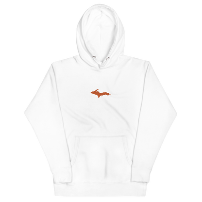 Michigan Upper Peninsula Hoodie (w/ Embroidered Orange UP Outline) | Unisex Premium