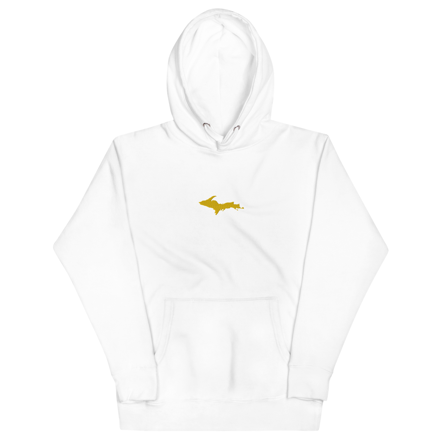 Michigan Upper Peninsula Hoodie (w/ Embroidered Gold UP Outline) | Unisex Premium