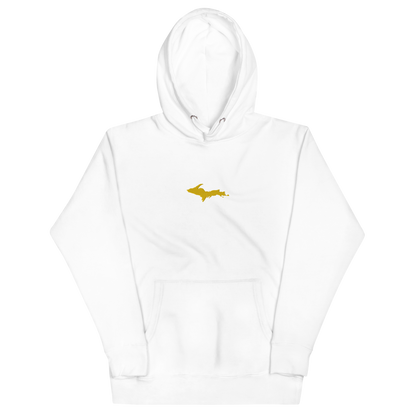 Michigan Upper Peninsula Hoodie (w/ Embroidered Gold UP Outline) | Unisex Premium