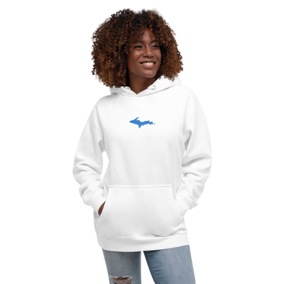 Michigan Upper Peninsula Hoodie (w/ Embroidered Azure UP Outline) | Unisex Premium