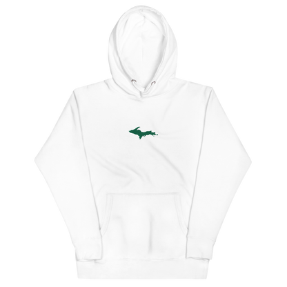 Michigan Upper Peninsula Hoodie (w/ Embroidered Green UP Outline) | Unisex Premium