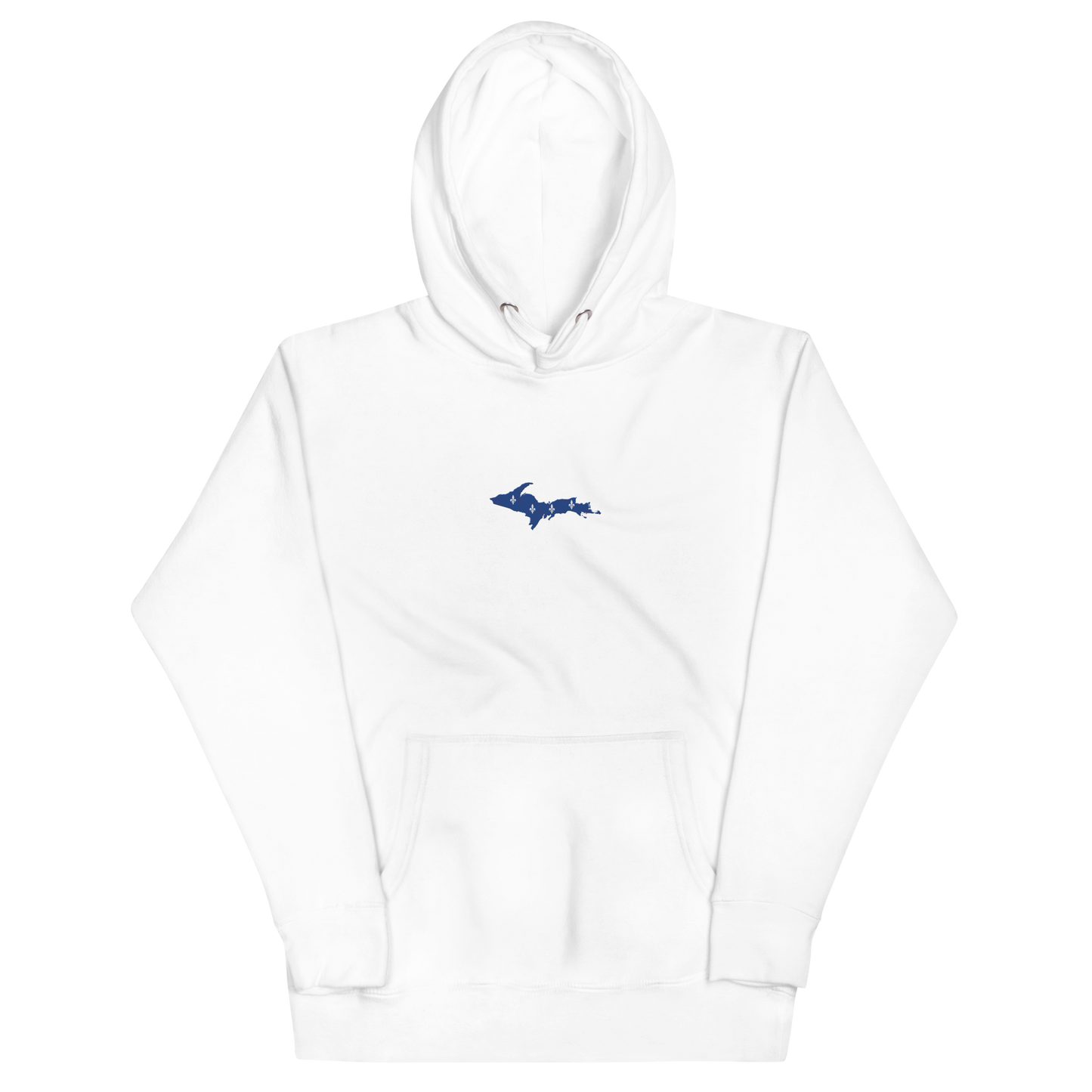 Michigan Upper Peninsula Hoodie (w/ Embroidered UP Quebec Flag Outline) | Unisex Premium