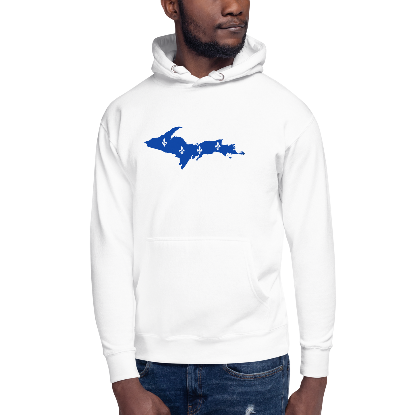 Michigan Upper Peninsula Hoodie (w/ UP Quebec Flag Outline) | Unisex Premium