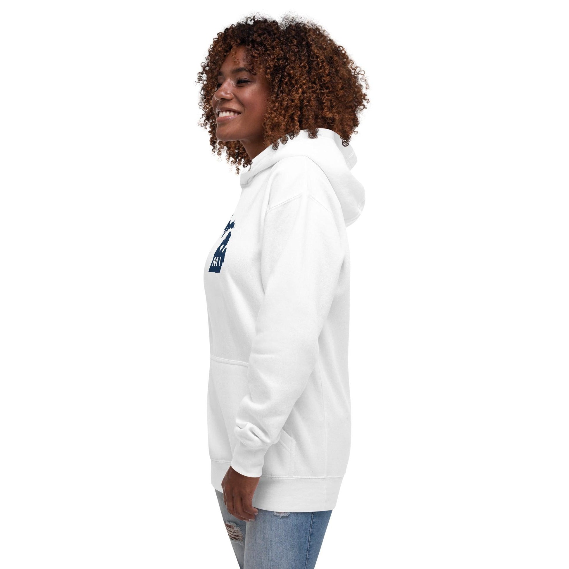 'I Heart MI' Hoodie (w/ Michigan Outline) | Unisex Premium - Circumspice Michigan