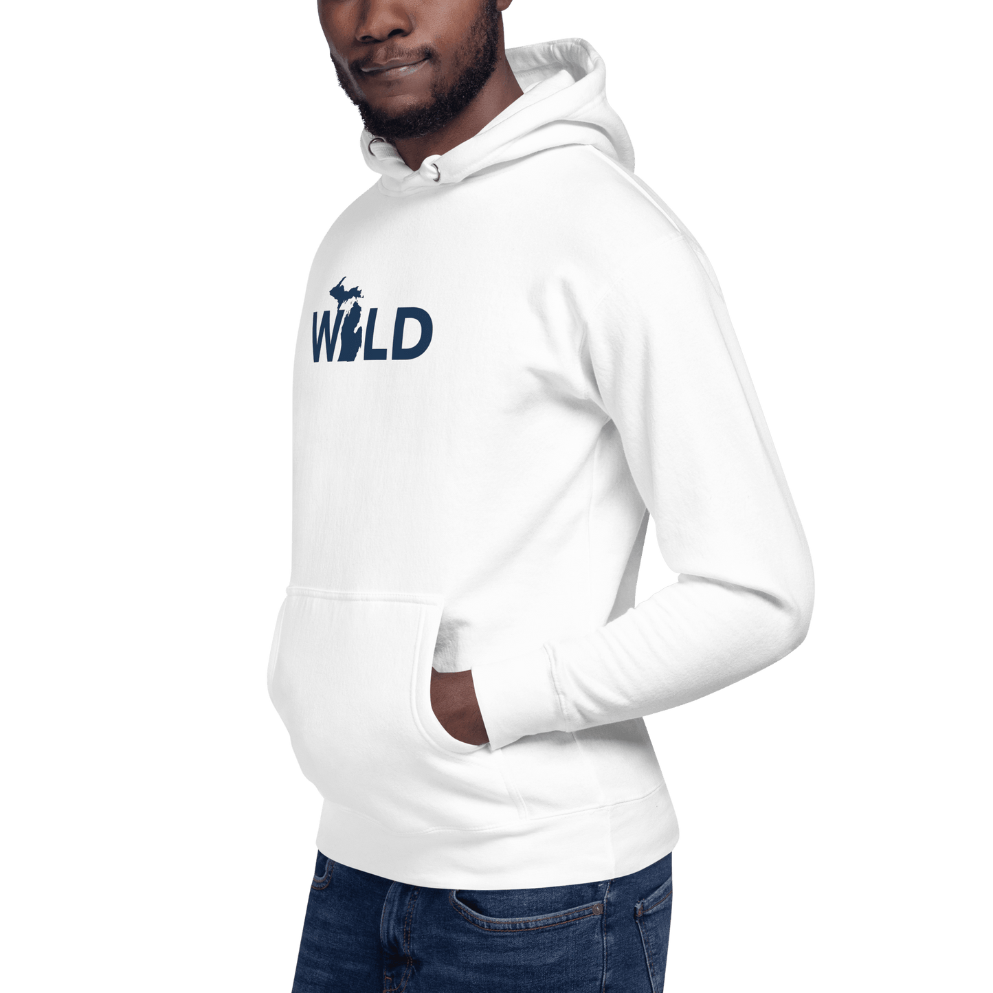 Michigan 'Wild' Hoodie (Geometric Sans Font w/ MI Outline) | Unisex Premium - Circumspice Michigan