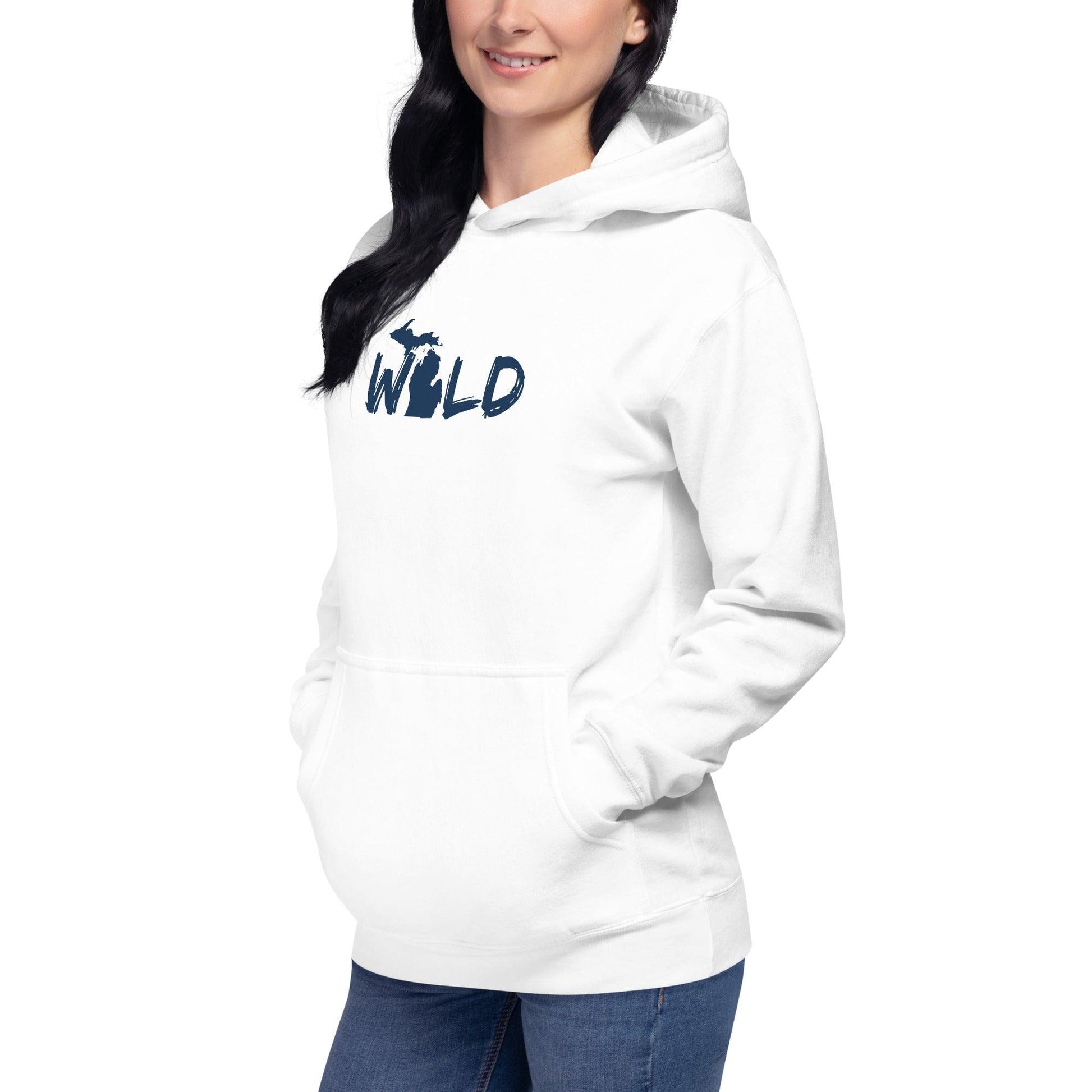 Michigan 'Wild' Hoodie (Paintbrush Font w/ MI Outline) | Unisex Premium - Circumspice Michigan