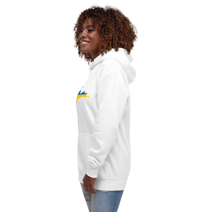 Michigan Upper Peninsula Hoodie (w/ UP Ukraine Flag Outline) | Unisex Premium