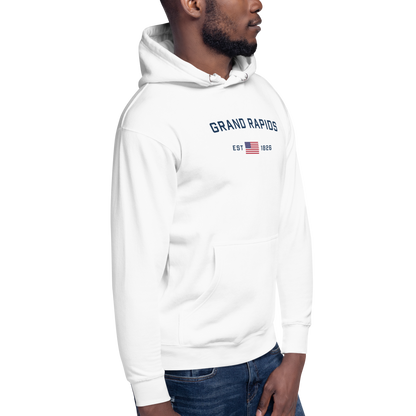 'Grand Rapids EST 1826' Unisex Premium Hoodie (w/ USA Flag Outline)