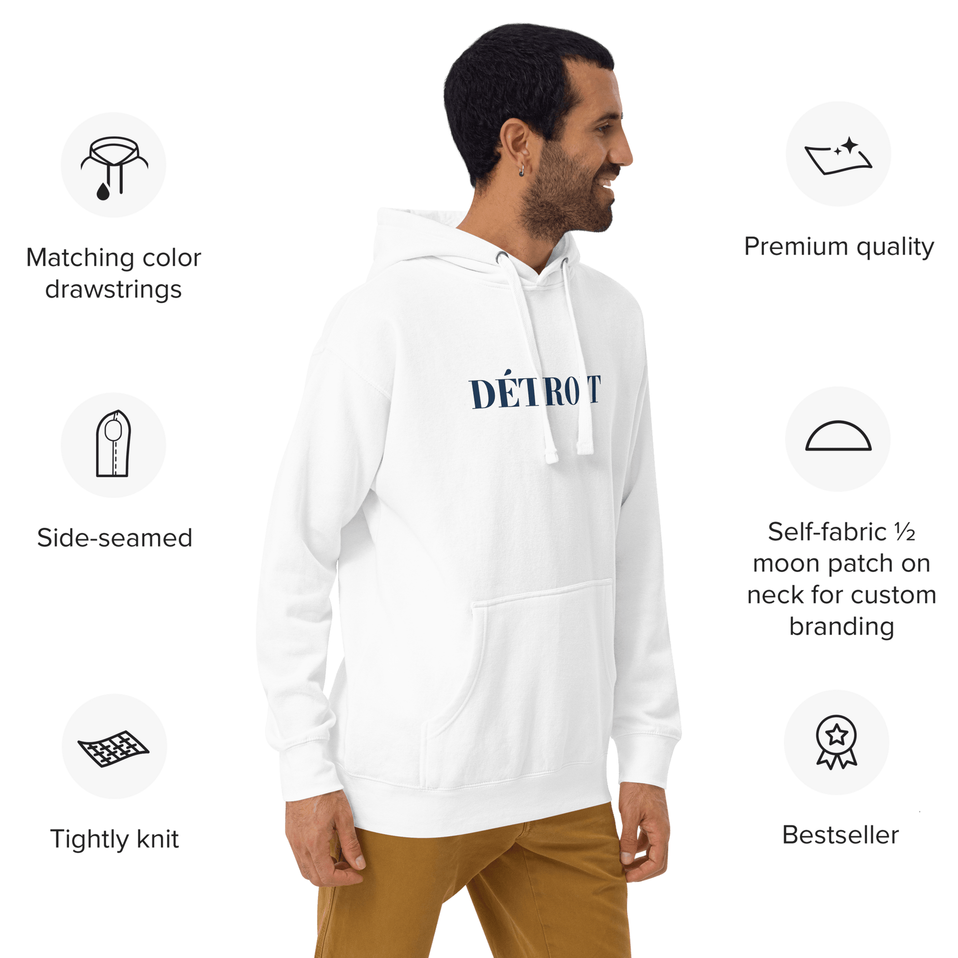 'Détroit' Hoodie (Didone Font) | Unisex Premium - Circumspice Michigan