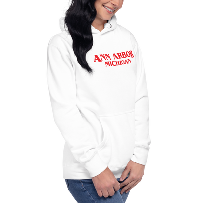 'Ann Arbor Michigan' Unisex Premium Hoodie (1980s Drama Parody)