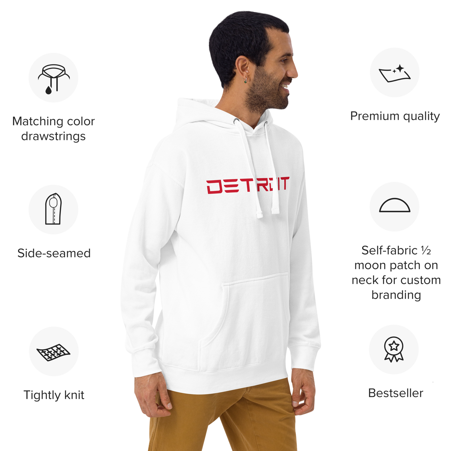 'Detroit' Unisex Premium Hoodie (Electric Font)